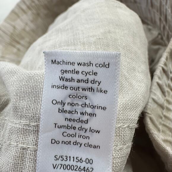 Athleta Pants Womens 4 Cream Camo Cabo Tide Linen Jogger Drawstring Lightweight - Picture 6 of 13